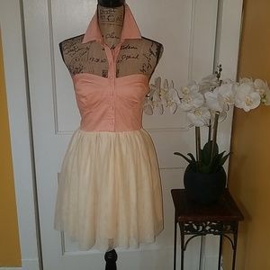 Agaci Peach Flirty& Fun Dress!